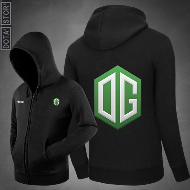 DOTA 2 Team OG Design Hoodies - Zip Up Black Hoodie