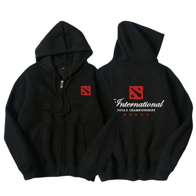 DOTA 2 The International Hoodies - Zip Up Black Hoodie
