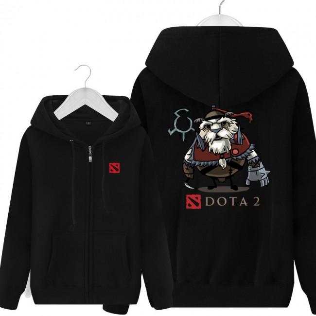 DOTA 2 Tusk Hoodies - Zip Up Black Hoodie