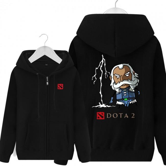 DOTA 2 Zeus Hoodies - Zip Up Black Hoodie