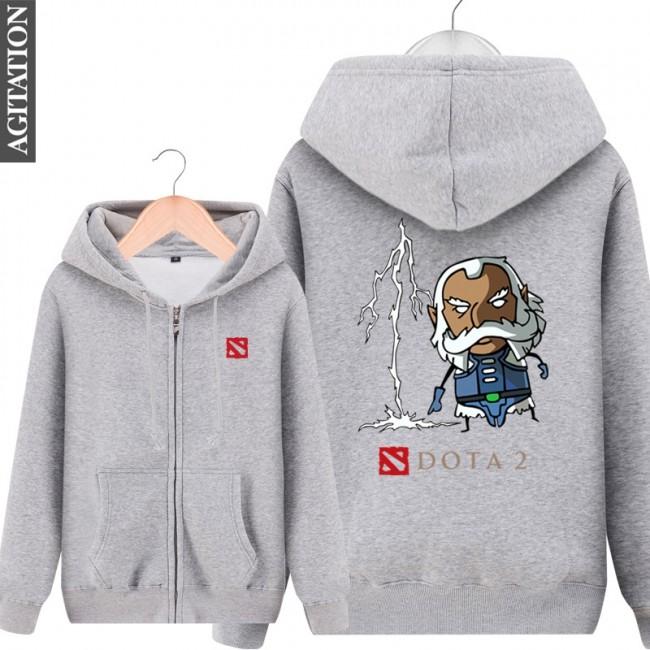 DOTA 2 Zeus Hoodies - Zip Up Black Hoodie