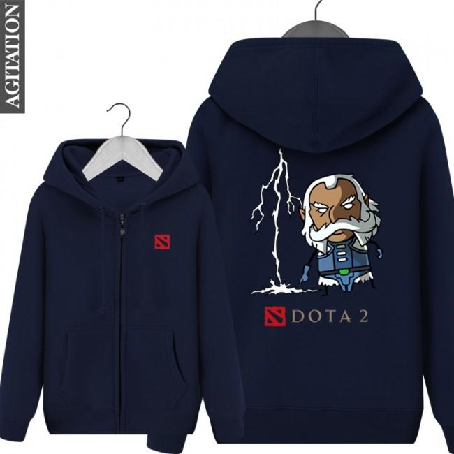 DOTA 2 Zeus Hoodies - Zip Up Black Hoodie