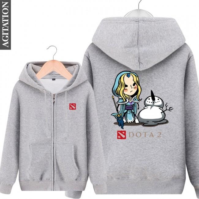 DOTA 2 Crystal Maiden Hoodies - Zip Up Red Hoodie