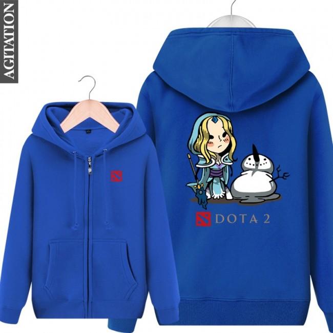DOTA 2 Crystal Maiden Hoodies - Zip Up Red Hoodie