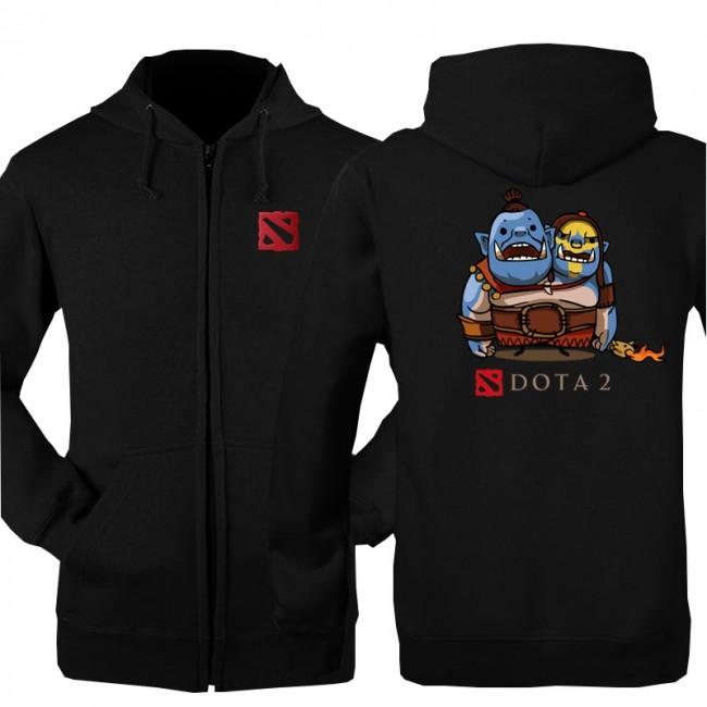 DOTA 2 Hero Ogre Magi Hoodies - Zip Up Black Hoodie