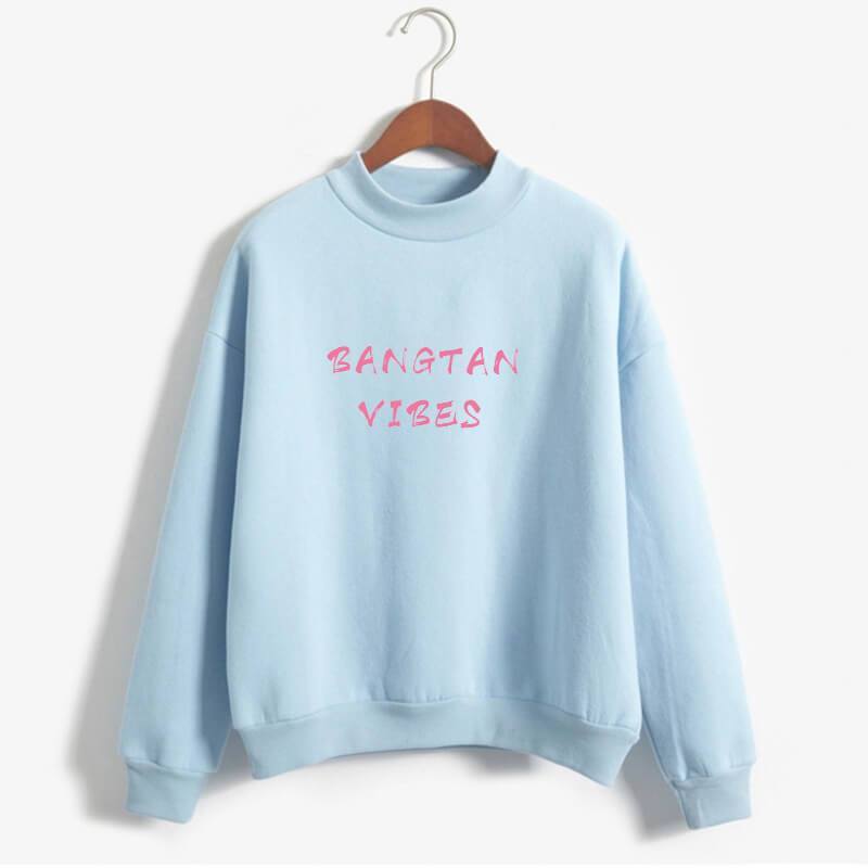 BTS Sweatshirt - Bangtan Vibes Turtleneck Sweatshirt