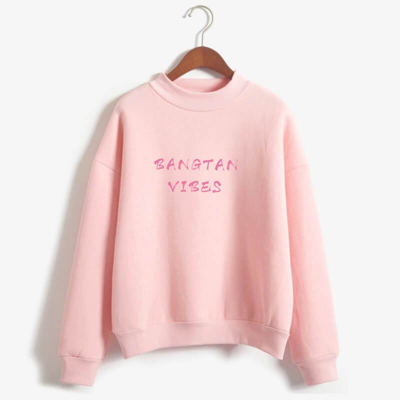 BTS Sweatshirt - Bangtan Vibes Turtleneck Sweatshirt