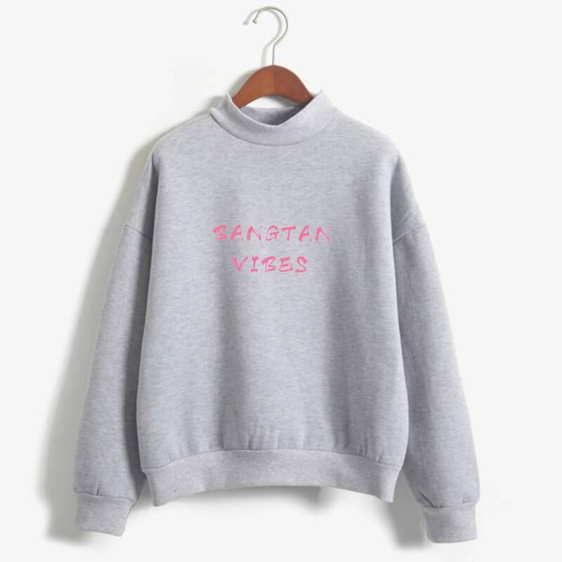 BTS Sweatshirt - Bangtan Vibes Turtleneck Sweatshirt