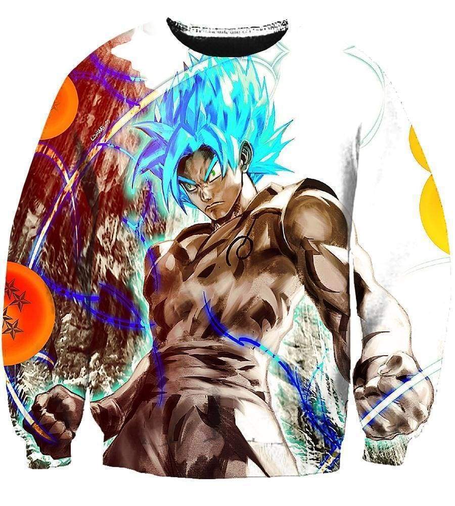 Dragon Ball Z Goku Hoodies - Blue Hair Goku Hoodie