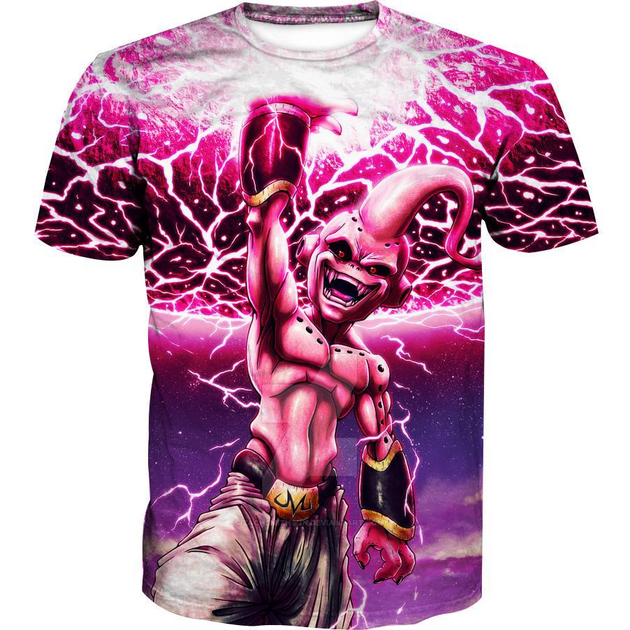 Dragon Ball Z Hoodies - Kid Buu Destruction Pink Pullover Hoodie