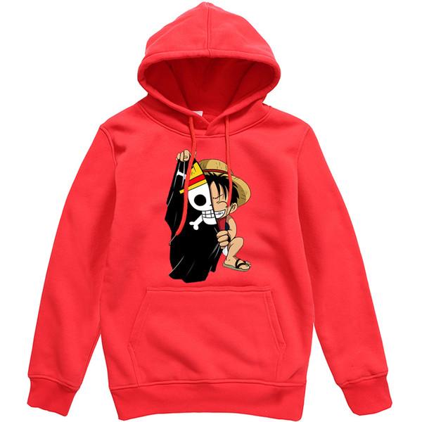 One Piece Luffy Hoodies - Men Casual Fleece Pullover