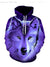 3D Printed Wolves Hoodie - Hooded Basic Long Sleeve Purple