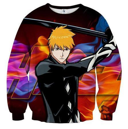 Men Bleach Printing Pullover Sweatshirt