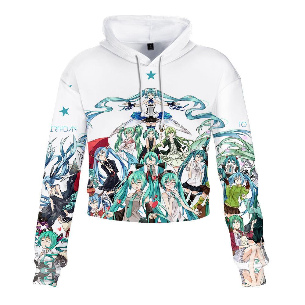 Anime Vocaloid Hoodie Sweatshirts - Hatsune Miku Long Sleeve Pullover