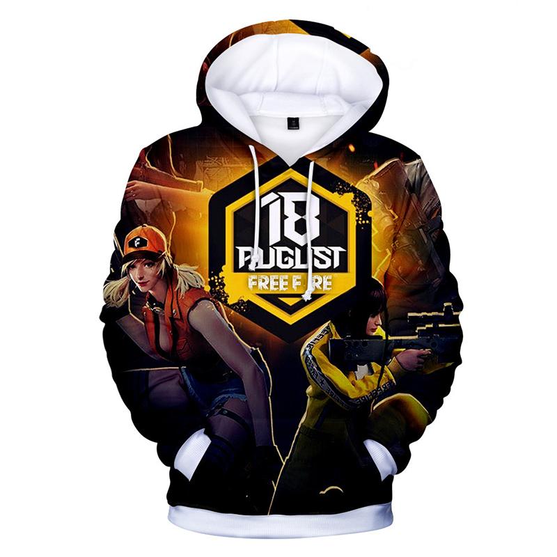 Free Fire Hoodies - Free Fire Game Series Hero Character Battle Royale 3D Hoodie