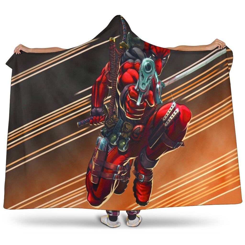 Deadpool Hooded Blanket - Open Fire Black Blanket