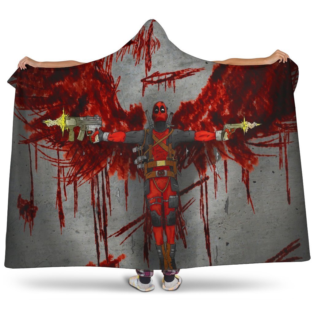 Deadpool Hooded Blanket - Blood Red Deadpool Blanket