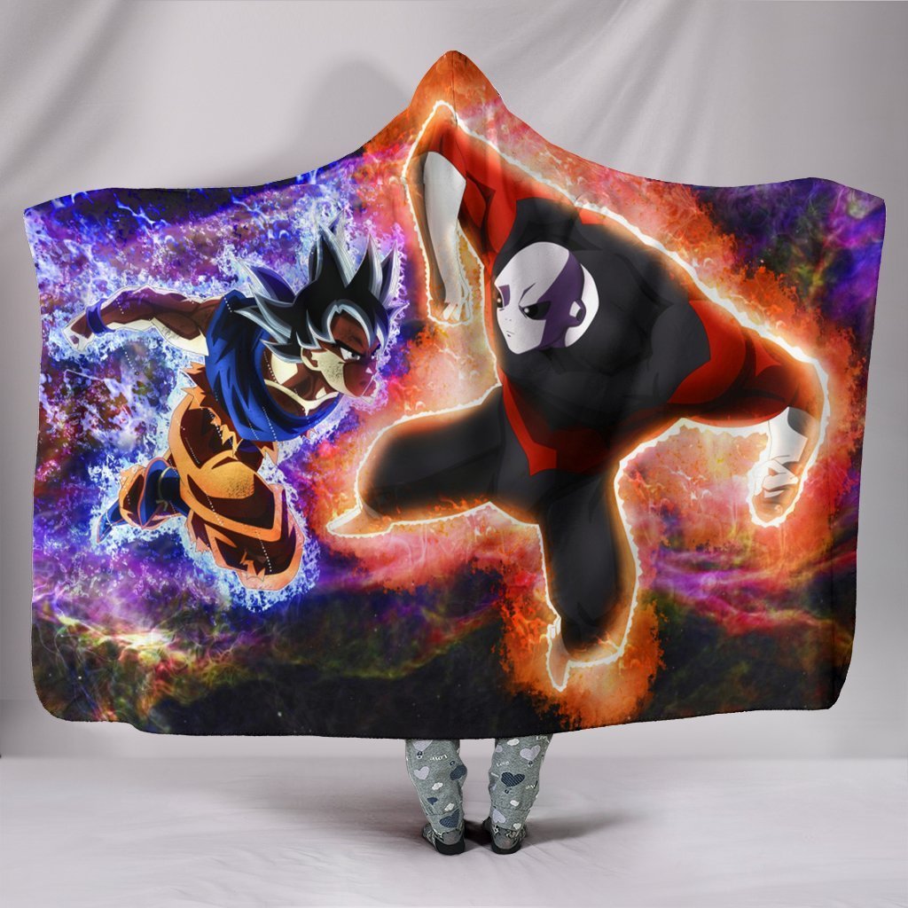 DBZ Goku Vs Jiren Hooded Blanket - Black Light Blanket