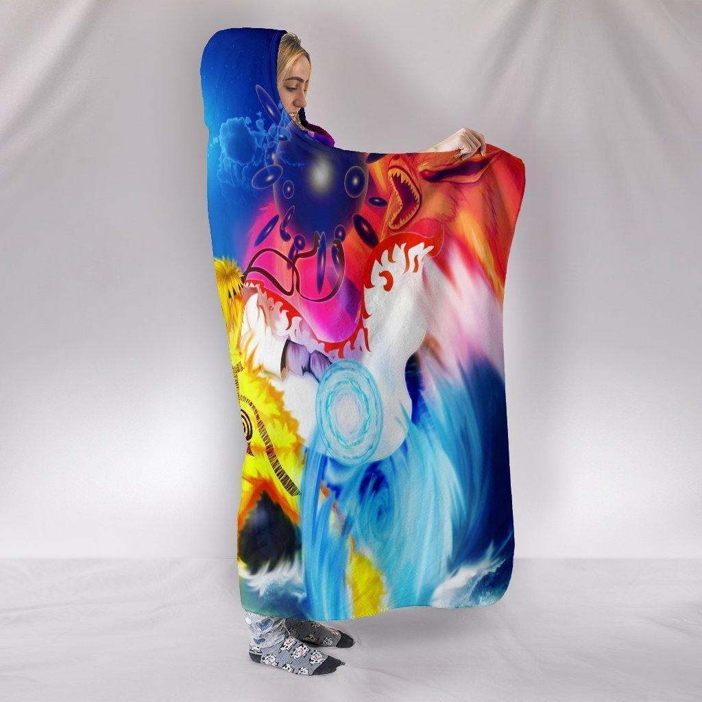 Naruto VS Sasuke Hooded Blanket - Wars Of Generations Colorful Blanket