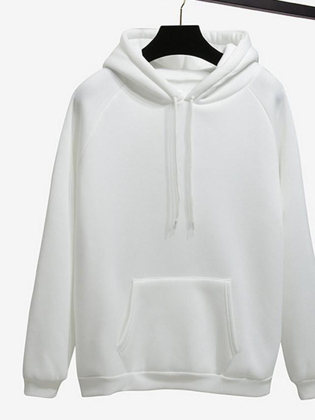 Solid Colored Hoodie - Hooded Basic Pullover