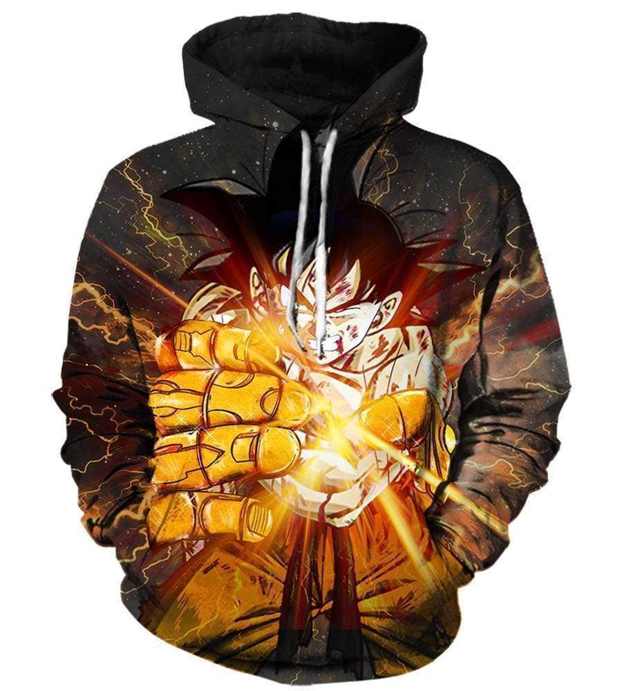 Dragon Goku Hoodies - Goku & Hand of Thanos Pullover Hoodie