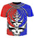 Funny Grateful Dead Hoodies - Zip Up  Red - Blue Skull 3D Hoodie