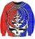 Funny Grateful Dead Hoodies - Zip Up  Red - Blue Skull 3D Hoodie