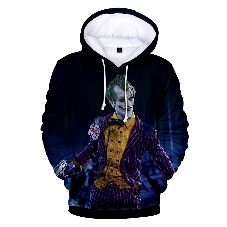 Blue Unisex 3D Print Halloween Horror Pullover Hoodies——Clown in a Suit Pattern