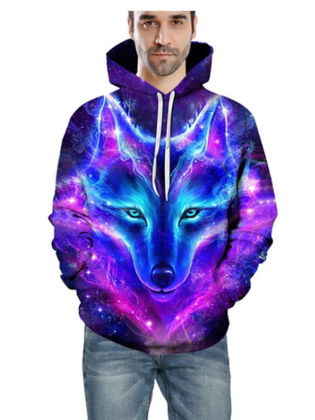 3D Printed Basic Hoodie - Hooded Wolves Animal Pullover