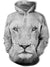 3D Lion Printed Hoodie - Active Long Sleeve Hooded Pullover