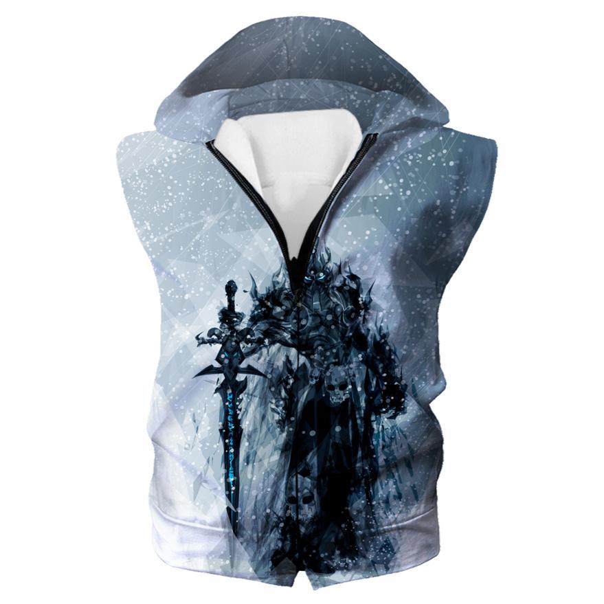 Lich King Arthas Hoodies - Pullover World of Warcraft Grey Hoodie