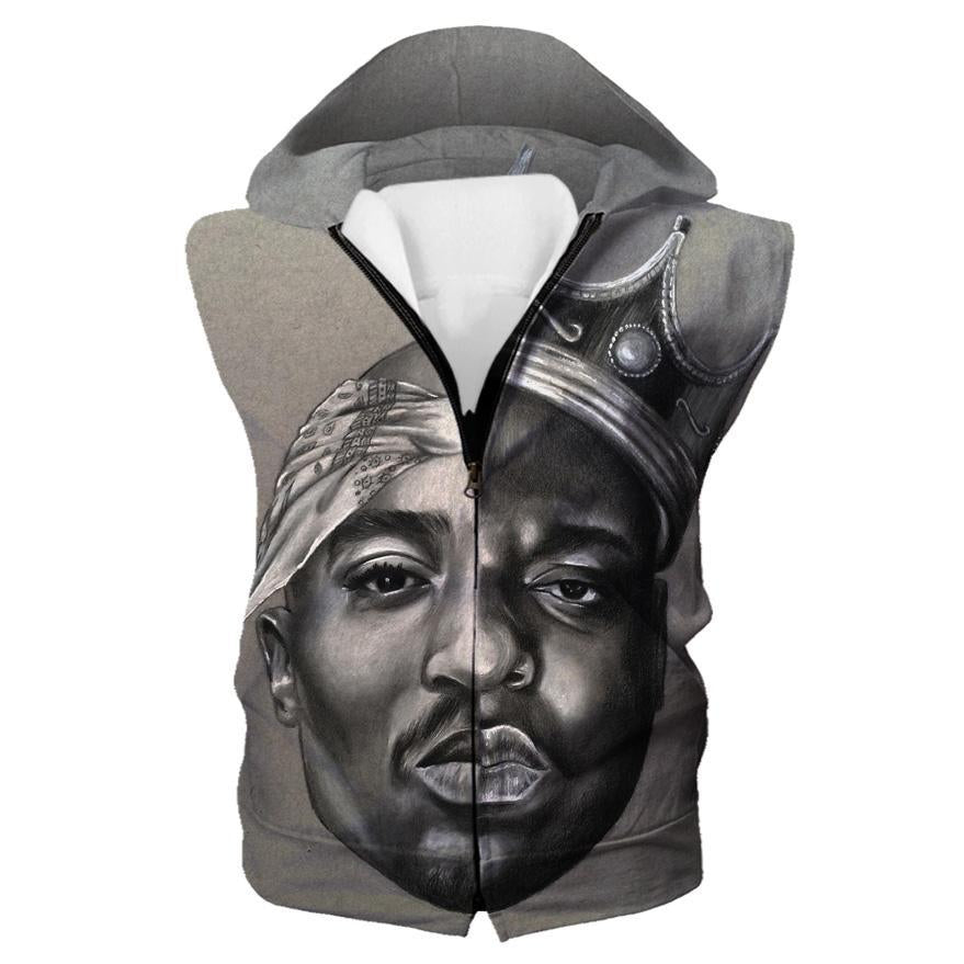 2Pac and Notorious Big Hoodies - Biggie Smalls Tupac Pullover Grey Hoodie