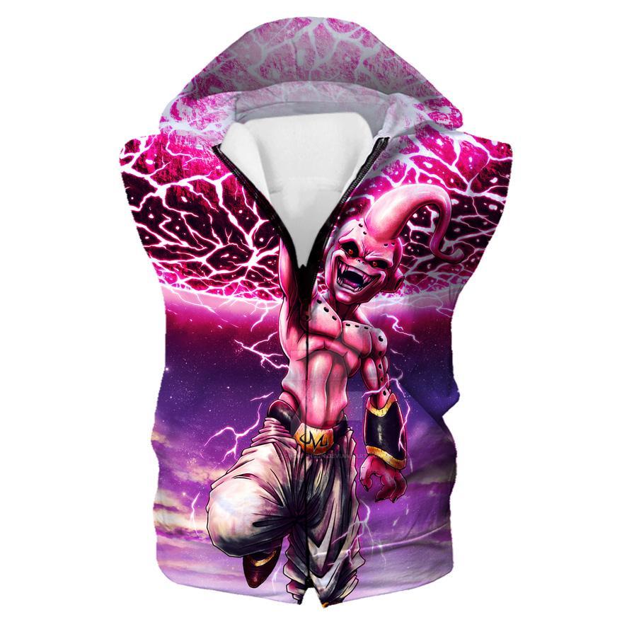 Dragon Ball Z Hoodies - Kid Buu Destruction Pink Pullover Hoodie