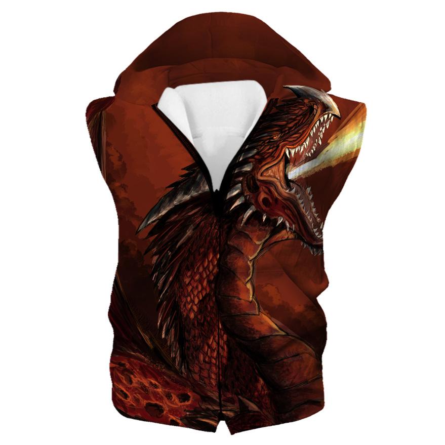 Dragon Hoodies - Red Fire Dragon Fantasy Pullover Hoodie