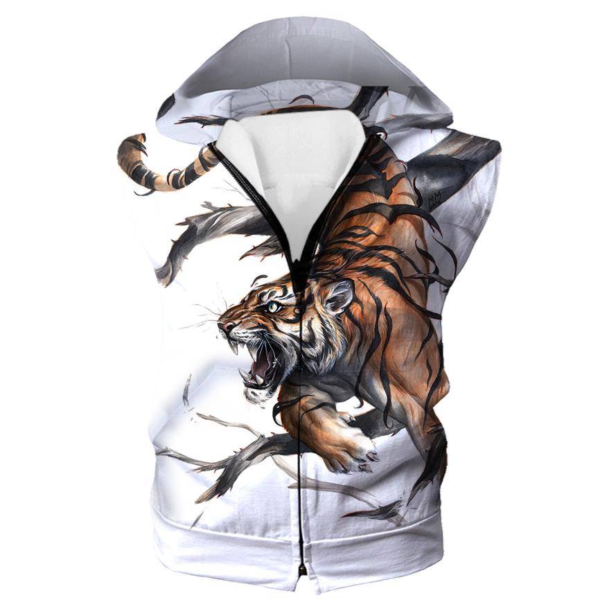 Tiger Hoodies - Printed Tiger Pullover Hoodie