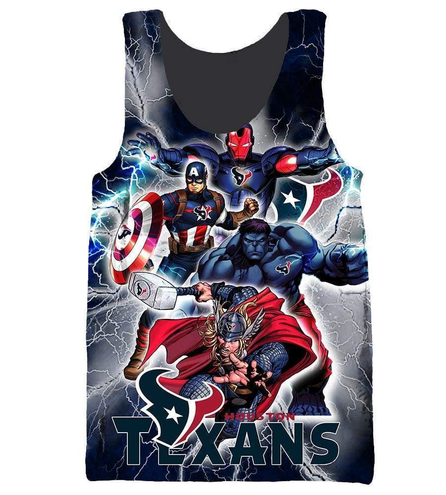 Houston Texans - The Avengers - 3D Hoodie, Zip-Up, Sweatshirt, T-Shirt