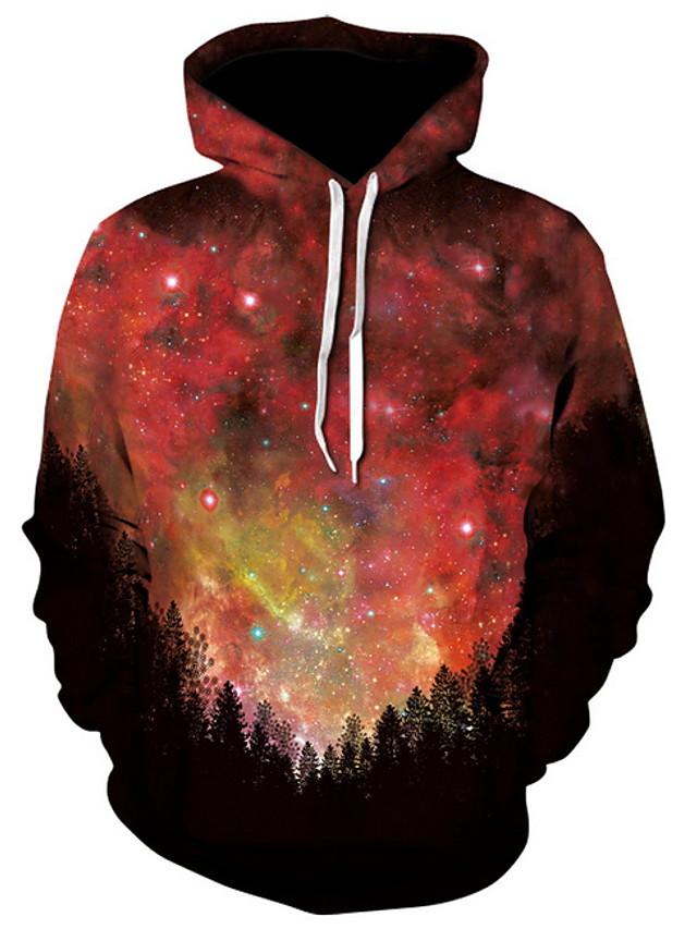 3D Printed Space Galaxy Hoodie - Hooded Basic Pullover