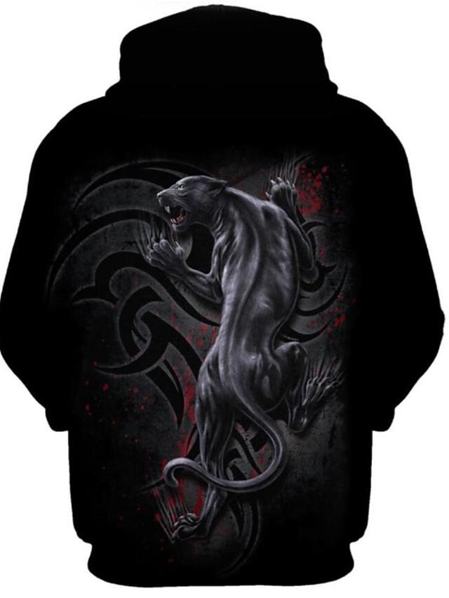 3D Printed Cartoon Beast Wild Animals Casual Hoodie - Basic Hooded Pullover