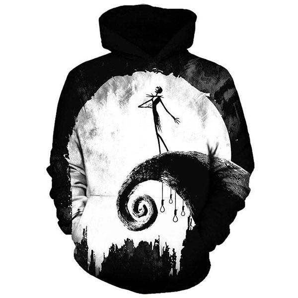 Jack Skellington Hoodies -  Nightmare Before Christmas Hoodies - Christmas Full Moon Pull Over 3D Hoodie
