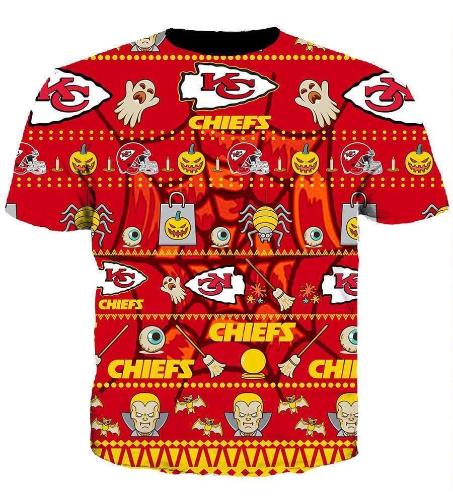 Kansas City Chiefs/Halloween - 3D Hoodie, Zip-Up, Sweatshirt, T-Shirt