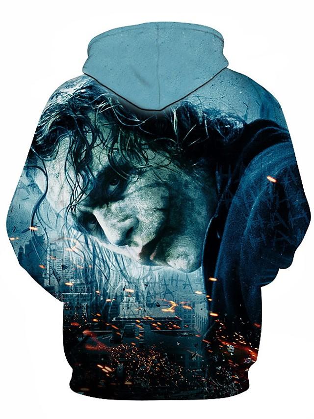 3D Printed Movie Character Hoodie - Hooded Geometric Active Pullover