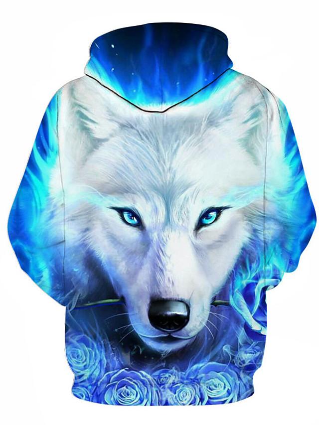 3D Printed Wolf Hoodie - Hooded Basic Pullover