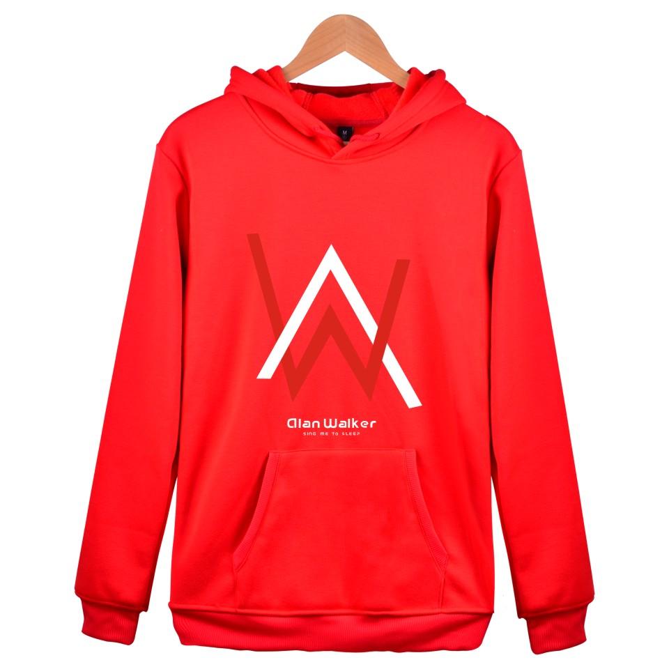 Alan Walker Hoodies - Red-white Letter Hoodie