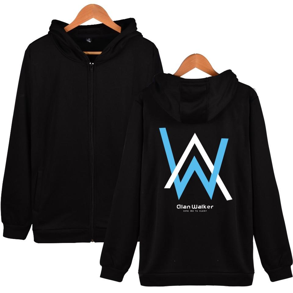 Alan Walker Hoodies - Blue-white Letter Hoodie