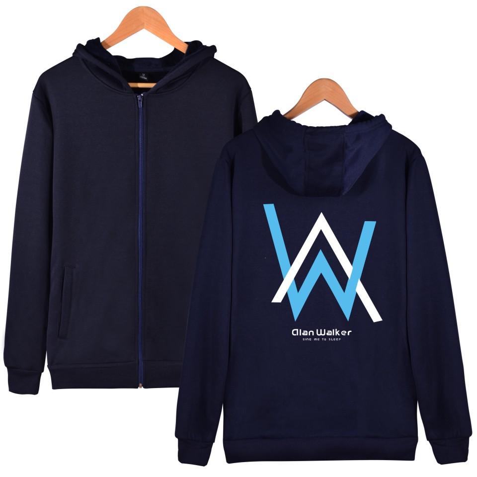 Alan Walker Hoodies - Blue-white Letter Hoodie