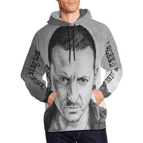 Linkin Park Bennington Hoodies - Zip Up Grey 3D Hoodie