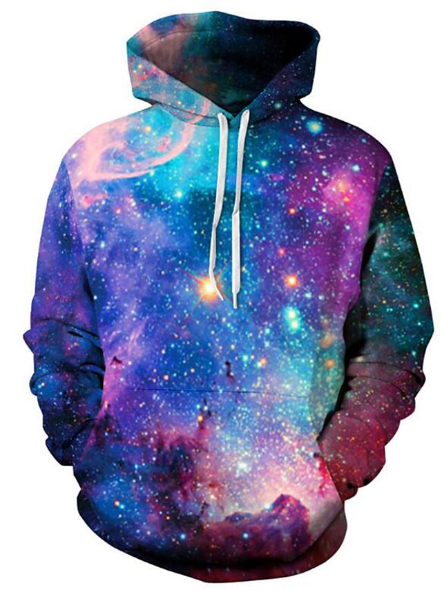 3D Galaxy Hoodie - Hooded Active Slip-on Pullover