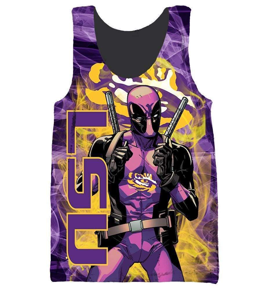 lsu Tigers/Deadpool - 3D Hoodie, Zip-Up, Sweatshirt, T-Shirt