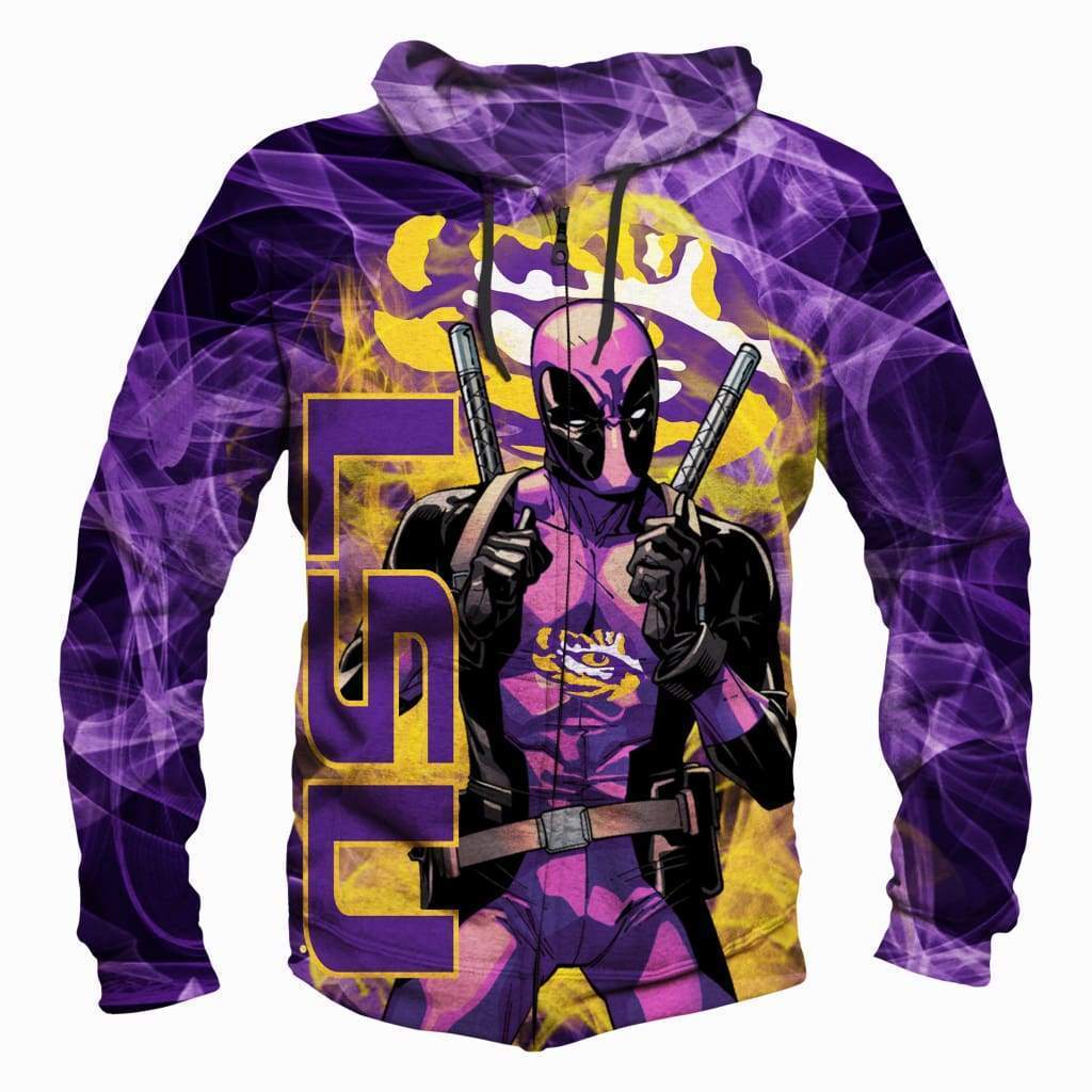 lsu Tigers/Deadpool - 3D Hoodie, Zip-Up, Sweatshirt, T-Shirt