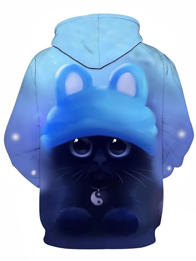 3D Printed Cartoon Cat Pet Hoodie Hooded Active Pullover